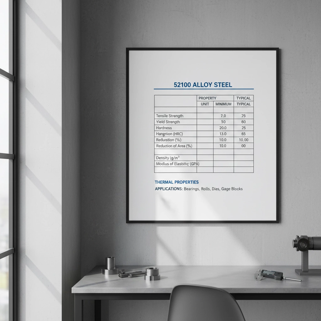 52100 alloy steel mechanical specs chart