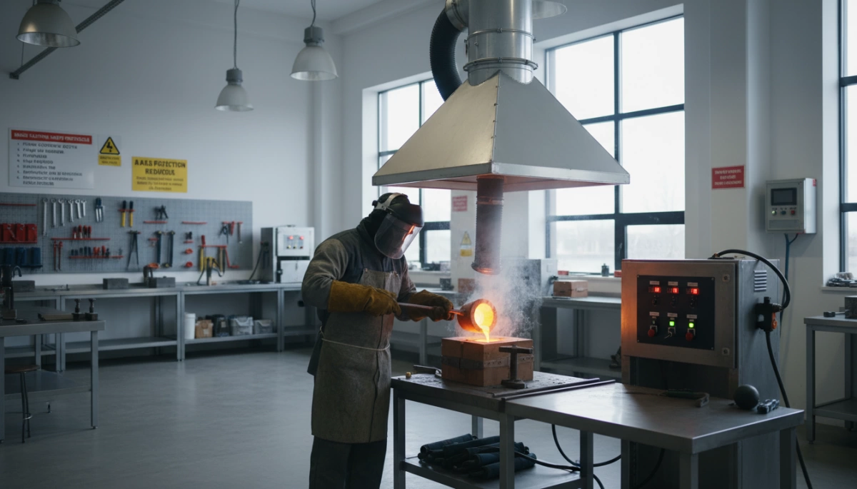 brass casting safety precautions with fume control