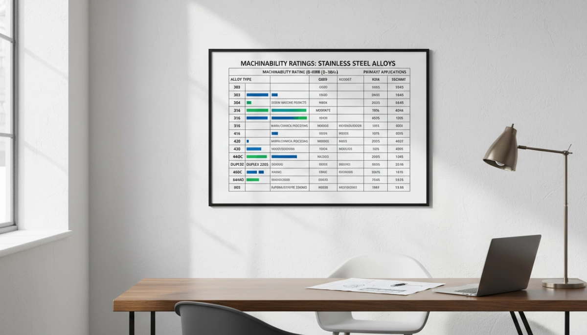 machinability rating stainless steel alloys chart