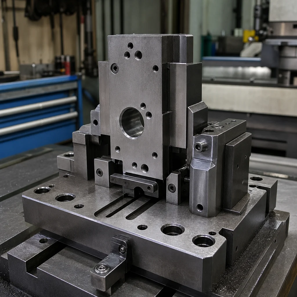 Metal fixture component with positioning features