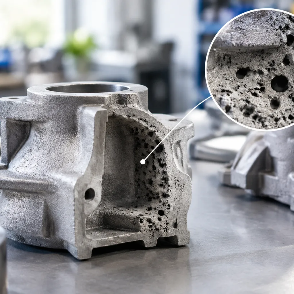 Casting shell temperature shrinkage porosity