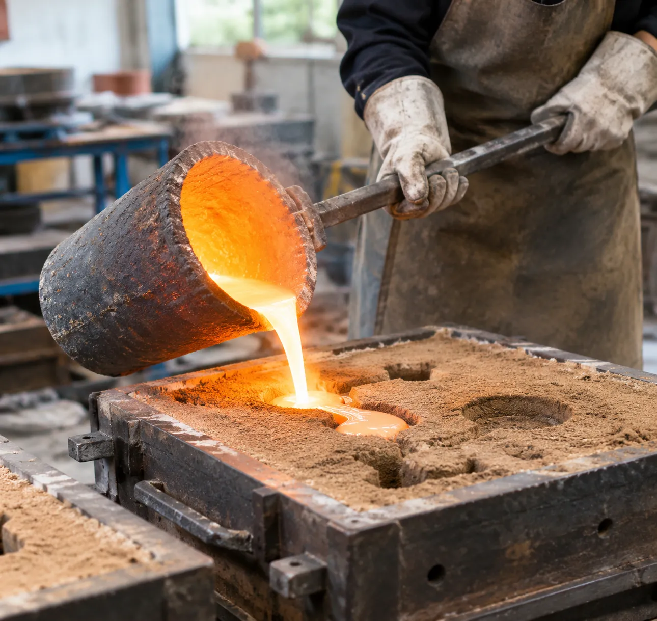 Sand casting mold for large metal components